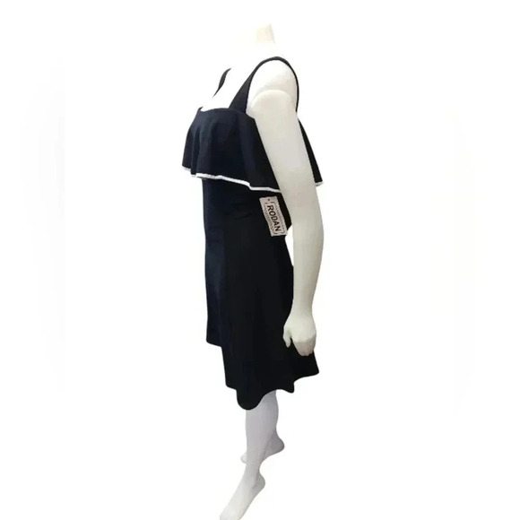 Rodan NWT Midi  Cold Shoulder Black And White Dress Size XXL - Picture 3 of 8